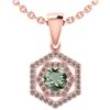 Image 1 : Certified 0.69 Ctw Green Amethyst And Diamond 18K Rose