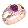 Image 1 : Certified 1.58 Ctw Amethyst And Diamond Wedding/Engagem