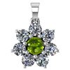 Image 1 : Certified 0.93 Ctw Peridot And Diamond Platinum Halo Pe