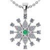 Image 1 : Certified 0.71 Ctw Emerald And Diamond Platinum Gold Ha