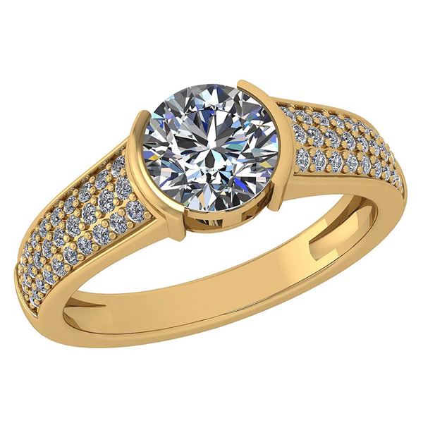 Certified 1.55 Ctw Diamond Halo Ring For Engagement New