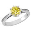 Image 1 : Certified 0.99 Ctw Treated Fancy Yellow Diamond And Whi