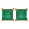 Image 1 : Certified 6.00Ctw Genuine Emerald 14K Yellow Gold Stud