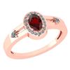 Image 1 : Certified 0.65 Ctw Garnet And Diamond 14k Rose Gold Hal
