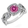 Image 1 : Certified 1.83 Ctw Pink Tourmaline And Diamond Wedding/