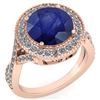 Certified 4.13 Ctw Blue Sapphire And Diamond VS/SI1 Eng