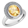 Certified 2.82 Ctw Citrine And Diamond VS/SI1 Halo Ring