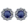 Certified 2.30 Ctw Blue Sapphire And Diamond 14k White