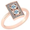 Certified 0.31 Ctw Blue Topaz And Diamond 14k Rose Gold