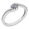 Certified 0.50Ctw Diamond 14K White Gold Promise Ring