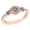 Certified 0.77 Ctw Green Amethyst And Diamond 14k Rose