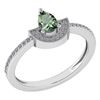 Certified 0.64 Ctw Green Amethyst And Diamond 18k White