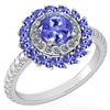 Certified 2.40 Ctw Tanzanite And Diamond VS/SI1 Halo Ri