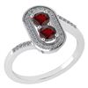 Certified 0.68 Ctw Garnet And Diamond 14k White Gold Ha