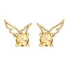 Image 1 : Certified 0.50 Ctw Citrine Stud Earrings 14K Gold Yello