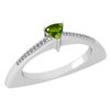 Certified 0.35 Ctw Peridot And Diamond 14k White Gold H