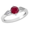 Certified 1.12 Ctw Ruby And Diamond 14k White Gold Halo