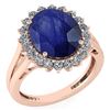 Certified 5.65 Ctw Blue Sapphire And Diamond VS/SI1 Hal