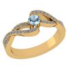 Certified 0.61 Ctw Aquamarine And Diamond 18K Yellow Go