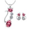 Certified 2.37 Ctw Pink Tourmaline And Diamond Cat Neck