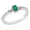 Certified 0.39Ctw Emerald And Diamond 14k White Gold Ha