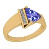 Certified 0.31 Ctw I2/I3 Tanzanite And Diamond 14K Yell