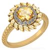 Certified 2.40 Ctw Citrine And Diamond VS/SI1 Halo Ring