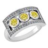 Certified 0.72 Ctw Treated Fancy Yellow Diamond And Whi