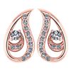 Certified 0.17 Ctw Diamond 14k Rose Gold Halo Stud leaf