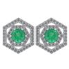 Certified 1.38 Ctw Emerald And Diamond 14k White Gold H