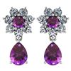 Certified 4.86 Ctw Amethyst And Diamond Platinum Halo D