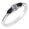 Certified 0.77 Ctw Smoky Quarzt And Diamond 14k White G