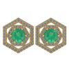 Certified 1.38 Ctw Emerald And Diamond 14k Yellow Gold