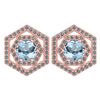 Certified 1.38 Ctw Aquamarine And Diamond 14k Rose Gold