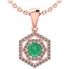 Certified 0.69 Ctw Emerald And Diamond 14k Rose Gold Ha