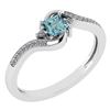 Certified 0.51 Ctw Aquamarine And Diamond 14k White Gol