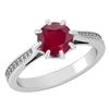 Certified 0.99 Ctw Ruby And White Diamond Wedding/Engag