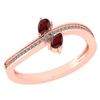 Certified 0.50 Ctw Garnet And Diamond 18K Rose Gold Rin