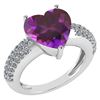 Certified 5.31 Ctw Amethyst And Diamond VS/SI1 Ring 18K