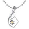 Certified 0.58 Ctw Citrine And Diamond 14k White Gold H