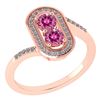 Certified 0.68 Ctw Pink Tourmaline And Diamond 14k Rose