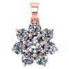 Certified 0.93 Ctw Diamond 14k Rose Gold Halo Pendant