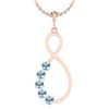 Certified 1.25 Ctw Blue Topaz 18K Rose Gold Pendant