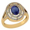 Certified 1.66 Ctw Blue Sapphire And Diamond 14k Yellow