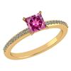 Image 1 : Certified 0.86 Ctw Pink Tourmaline And Diamond 18k Yell