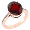 Certified 2.75 Ctw Garnet And Diamond VS/SI1 Ring 14K R