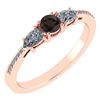 Certified 0.77 Ctw Smoky Quarzt And Diamond 18K Rose Go