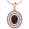 Image 1 : Certified 1.56 CTW Smoky Quarzt And Diamond 14k Rose Go
