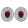 Image 1 : Certified 3.12 Ctw Garnet And Diamond 18K White Gold Ha