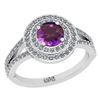Certified 1.14 Ctw I2/I3 Amethyst And Diamond 10K White